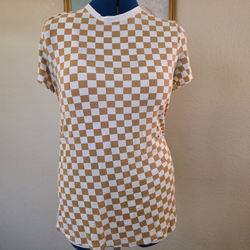 maurices 24/7 checkered tshirt